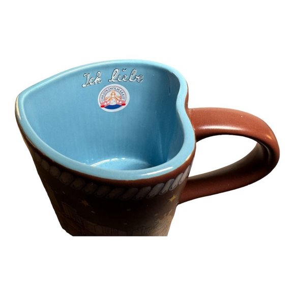 Christkindlmarket German Ich Liebe Milwaukee Winter Heart Shaped Mug set of 2! - Picture 6 of 9